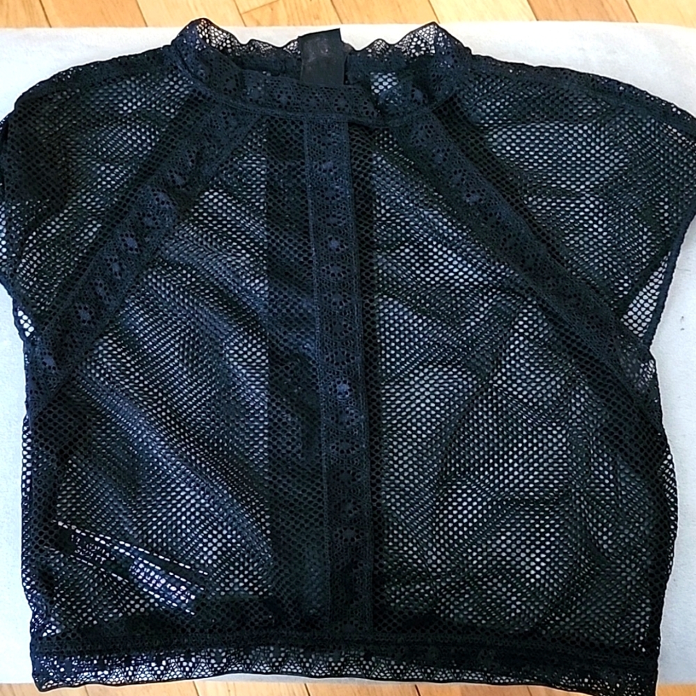 Victorias Secret lace back zip crop top